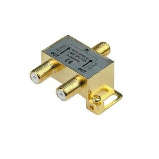 PREMIUM 2 way Coax Cable Splitter F type Screw   5~2400 MHz (for Video VCR Cable TV antenna) (10013)