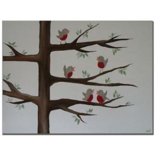 Trademark Fine Art 24 in. x 32 in. Red Robins Canvas Art ND030 C2432GG