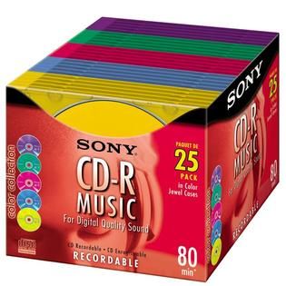 Sony CD R Blank Media, 25 pk. 80 Minutes with Slim Jewel Cases   TVs