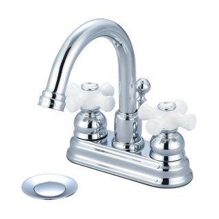 Pioneer Industries Brentwood Polished Chrome 2 Handle 4 in Centerset WaterSense Bathroom Sink Faucet (Drain Included)