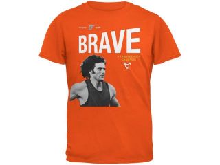Bruce Jenner Brave Cereal Box   Orange Adult T Shirt