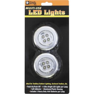 Multi-Use LED Push Lights — 2-Pk., 4 LEDs Per Light