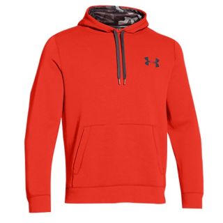 Under Armour Rival Hoodie   Mens   Casual   Clothing   Fuego/Steel/Stealth Gray