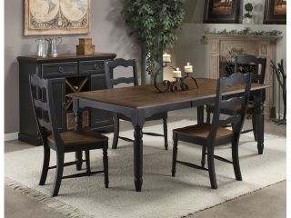 Janes Gallerie Princeton Black and Walnut 5 piece Dining Set