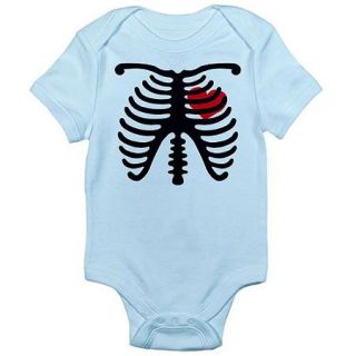  Newborn Baby Halloween Heart and Bones Bodysuit
