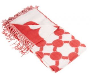 As Is Liz Claiborne New York Chainlette Jacquard Throw —