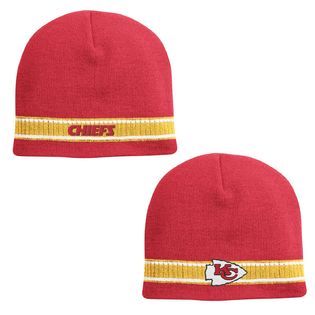 NFL Mens Kansas City Chiefs Skull Knit Caps   Red/Gold, One Size Fits