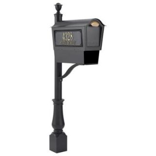 Whitehall Products Deluxe Chalet Mailbox Package in Black 16170