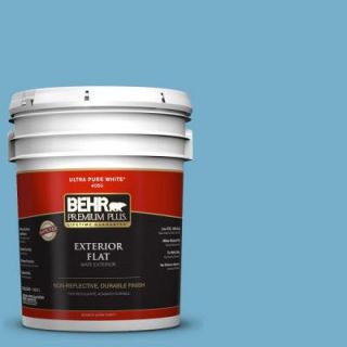 BEHR Premium Plus 5 gal. #550D 5 Ocean Cruise Flat Exterior Paint 440005