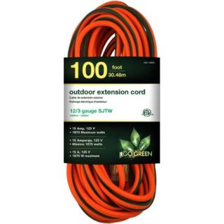 GoGreen Power 12/3 100' GG 14000 Heavy Duty Extension Cord, Lighted End