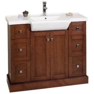 American Imaginations 40'' Single Modern Birchwood Veneer Bathroom Vanity Set