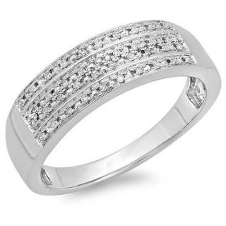 14k White Gold 1/6ct TDW Micro Pave Diamond Wedding Ring (H I, I1 I2) Size 9