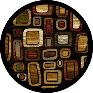 Home Dynamix Montreal Black and Multicolor Round Indoor Woven Area Rug (Common 8 x 8; Actual 94 in W x 94 in L)