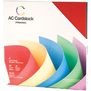 American Crafts Seasonal Cardstock Pack 12inX12in 60/PkgPrimaries