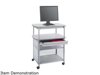 Safco 8942GR Impromptu AV Cart w/Storage Drawer, 3 Shelf, 36w x 22 1/2d x 44 1/4h, Gray
