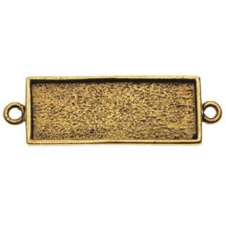 Nunn Design Bezel Connector Links, 10x27mm Rectangle, 1 Piece, Antiqued Gold
