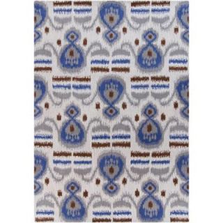 Chandra Lina White/Grey/Blue/Brown 7 ft. x 10 ft. Indoor Area Rug LIN32005 710