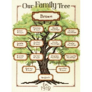 Dimensions Our Family Family Tree Counted Cross Stitch Kit 9X12 14