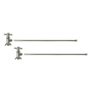 3/8 in. O.D x 20 in. Brass Rigid Lavatory Supply Lines with Cross Handle Shutoff Valves in Polished Nickel I304 PN