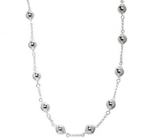 UltraFine Silver 24 Polished Bead Station Necklace —