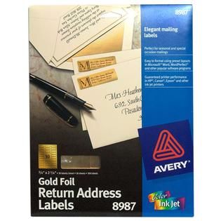 Avery  Labels, Return Address, Gold Foil, 8987, 300 labels