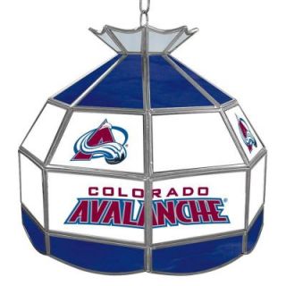 Trademark Global NHL Colorado Avalanche 16 in. Gold Hanging Tiffany Style Billiard Lamp NHL1600 CA