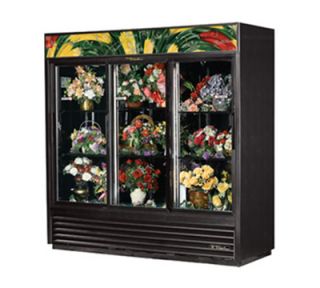 True GDM 69FC LD WHT 3 Section Floral Cooler w/ Sliding Door   White, 115v