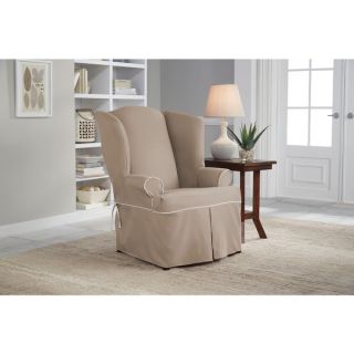 Tailor Fit Relaxed Fit Twill Wingback Chair Slipcover   16739129
