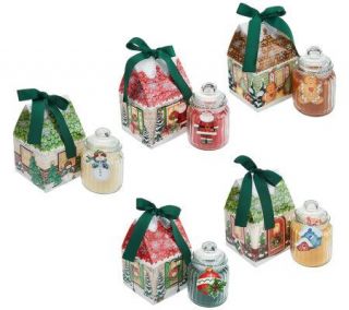 Set of 5 Christmas Cottage Candles with Giftboxes by Valerie —