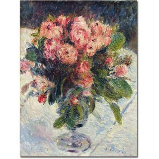 Trademark Fine Art "Moss Roses, 1890" Canvas Art by Pierre Auguste Renoir