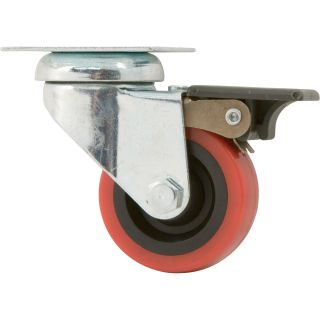 Titan Swivel Polyurethane Caster with Brake — 2 In., 75-Lb. Capacity, Model# 4120355T