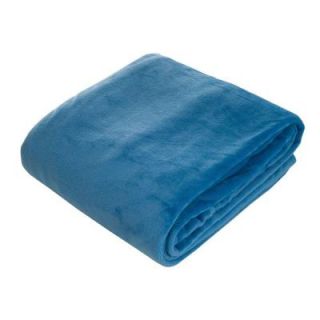 Lavish Home Blue Polyester Flannel Twin Blanket 61 00001 T Blu