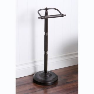 Solid Brass Oil Rubbed Bronze Toilet Paper with Brush Holder Pedestal