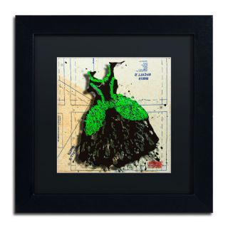 Black n Green Swirls by Roderick Stevens Framed Graphic Art