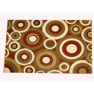 Generations Rust Abstract Circles Rug (39 x 51)