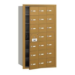 Salsbury Industries Gold USPS Access Front Loading 4B Plus Horizontal Mailbox with 21A Doors (20 Usable) 3621GFU