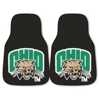 FANMATS Ohio University 18 in. x 27 in. 2 Piece Carpeted Car Mat Set 5294