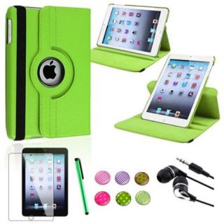 Insten 5in1 Green 360 Rotating Swivel Leather Case Protector For iPad Mini 3 / 2 / 1 (with Auto Sleep/Wake)
