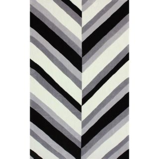 nulOOM Handmade Stripes Grey Rug (76 x 96)