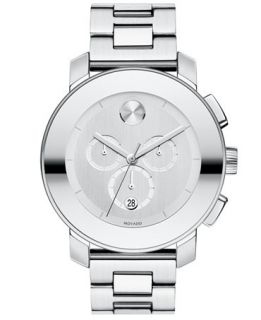 Movado Unisex Swiss Chronograph Bold Stainless Steel Bracelet Watch