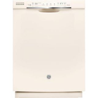 GE Front Control Dishwasher in Bisque with Stainless Steel Tub and Steam PreWash GDF570SGFCC