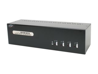 LINKSKEY LDV DM714AUSK 4 Port Dual Monitor (DVI+VGA) 7.1 Surround Sound KVM Switch w/ Cables