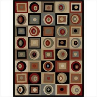 Concord Global Imports Soho Tribeca Rounds and Squares Brown Area Rug