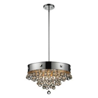 Z Lite Iluva 18.38 in W Chrome Crystal Pendant Light with Crystal Shade
