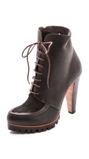 Vic Italy Lace up Lug Sole Booties