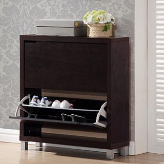 Baxton Studio Simms Dark Brown Modern Shoe Cabinet   Home   Furniture