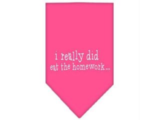 Mirage Pet Products 66 92 SMBPK I really did eat the Homework Screen Print Bandana Bright Pink Small
