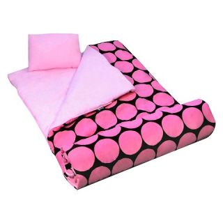 Wildkin Big Dots Sleeping Bag   Pink/ Brown