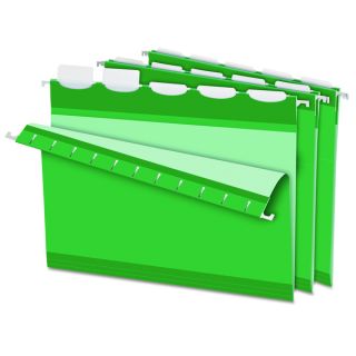 Pendaflex Colored Reinforced 1/5 Tab Bright Green Hanging Folders (Box