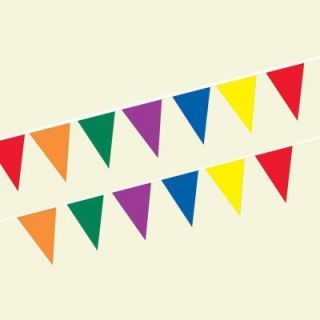 9 in. x 12 in. x 30 ft. Assorted Colors 8 Mil Polyethylene String Pennants PENNSP893A